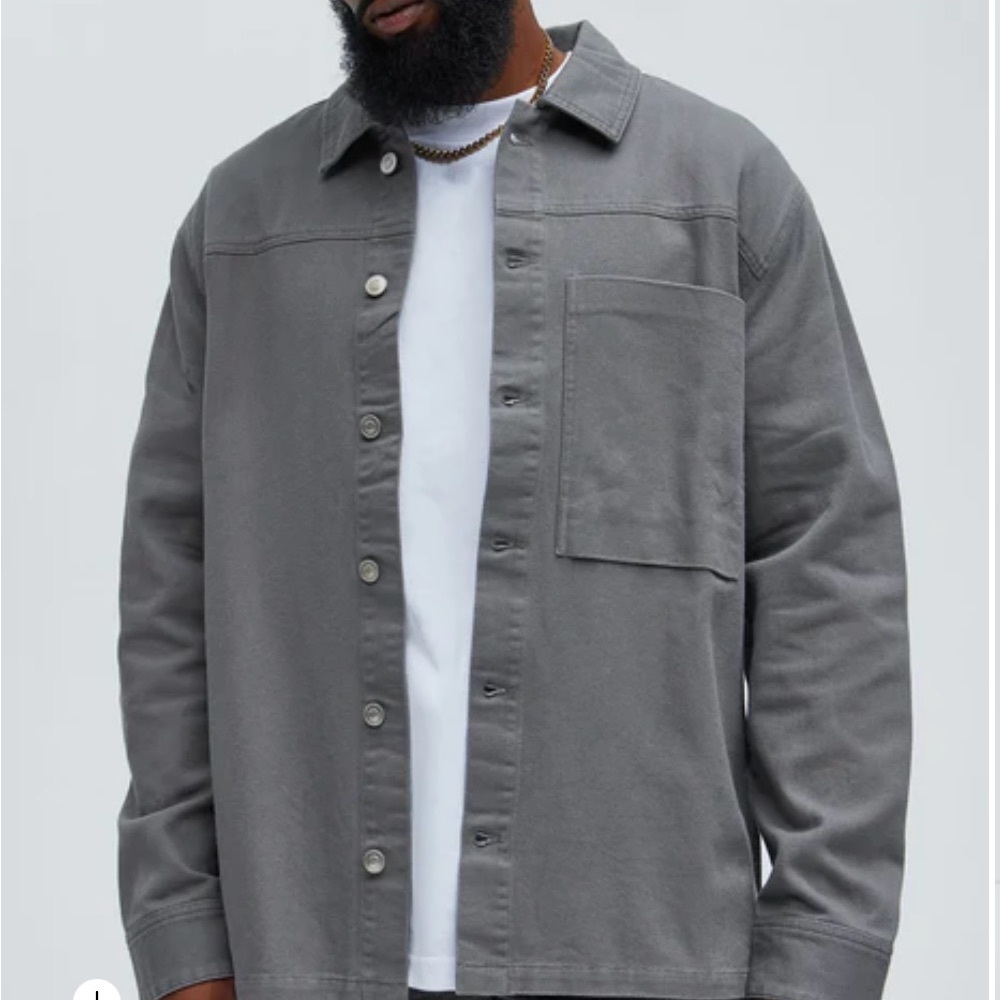 Men's Charcoal Shirt Jacket